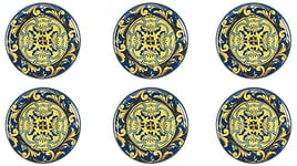 Excelsa Trinacria Lot de 6 assiettes à pizza, porcelaine, diamètre 31,5 cm.