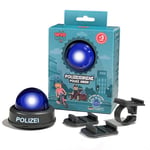 wiowio Sirène de vélo de police pour enfants, lumière bleue avec support pour vélo, scooter, draisienne, guidon, casque, voiture coulissante, sonnette, cadeau jouet à partir de 3 ans