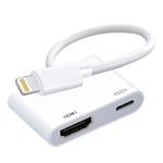 Adaptateur Lightning vers HDMI et Lightning Femelle 1080p Max excell Blanc