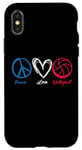 Coque pour iPhone X/XS Peace Love Volleyball Joueurs Coeur Lovely Ball Sport Lovers