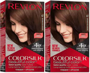 X2 Revlon 3D Colour Gel Permanent Colorsilk Medium Rich Brown 47 Hair Colour