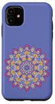 Coque pour iPhone 11 Motif mandala plumes de paon rose violet bleu sarcelle aqua