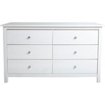 Commode, meuble de rangement en pin coloris blanc - Longueur 130 x Profondeur 45 x Hauteur 80 cm Pegane