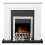 Adam Georgian Fireplace in Pure White & Black with Blenheim Electric Fire in ...