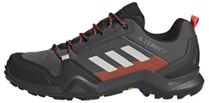 adidas Men's Terrex AX3 Gore-TEX Hiking Shoes Sneaker, Solid Grey/Grey One/Solar Red, 7.5 UK