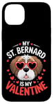 iPhone 14 Plus St Bernard My Valentines Hearts Day Dog Mom Dad Case