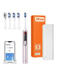 Bitvae Elektrisk tannbørste Sonic toothbrush with app tips set and travel etui S3 (pink)