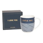 DRAEGER PARIS | Mug bleu en céramique "I Love You" | Idée Cadeau Amour, Collègue, Frères et sœurs, Anniversaire, Amitié, Copine, Copain| Tasses à café avec Coffret Cadeau