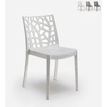 Chaise empilable moderne pour bar extérieur restaurant et jardin Matrix Bica Couleur: Blanc