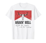 Vintage Bull Skull Raising-Hell With The Hippies And Cowboys T-Shirt