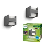 Philips LED Arbour UltraEfficient Applique murale (forme H) 3.8W 2700K Anthracite HV, lot de deux