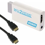 Adaptateur Wii vers hdmi, convertisseur Wii vers hdmi 720P/1080P avec câble hdmi avec port hdmi et prise 3,5 mm – Prend en charge tous les modes