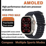 Hk8 Pro Max Ultra Smart Watch Miesten 49mm Amoled Näyttö Kompassi Nfc Älykello-yky