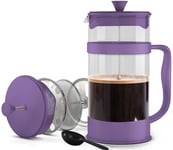 KICHLY 1000ml Cafetiere 8 Cup French Press Coffee Maker, Coffee Press and Tea Maker with Triple Filters, Heat Resistant Borosilicate Glass Caffettiere with Steel Plunger - 34Oz Plum