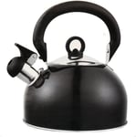 Stainless Steel Whistling Kettle Black 2.5L