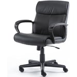 Chaise de bureau ergonomique, avec un accoudoir de coussin, un support de taille, une hauteur réglable et un angle d'inclinaison, un cuir PU, une