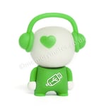 8GB White/Green Walker Music Man USB Flash Drive - Memory Stick/School/Gift