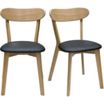 Miliboo - Chaises vintage en bois clair chêne et noir (lot de 2) dove