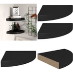 Tagères d'angle flottantes 2 pcs noir 25x25x3,8 cm mdf - étagère d'angle - étagères d'angle - Home & Living - Noir