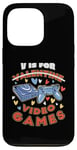 Coque pour iPhone 13 Pro V est pour les jeux vidéo, la Saint-Valentin, Funny Gamer, pour hommes et garçons