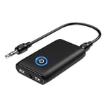 ORIA Aux Bluetooth Adapter, Bluetooth 5.3 Transmitter Receiver, 2-in-1 Bluetooth Aux Adapter, Suitable for Cars, Speakers, Stereo Systems and Headphones, USB Charging