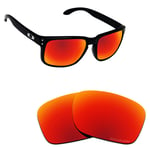 Hawkry SaltWater Proof Fire Red Replacement Lense for-Oakley Holbrook -Polarized