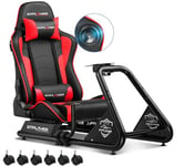 GTPLAYER Racing Simulator Cockpit with Seat, Sim Racing Cockpit Multi-function Adjustable Gaming Wheel Stand for G25 G27 G29 G920 G923 T300 PS5 PS4 Xbox, Without Wheel, Shifter & Pedals