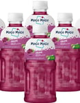 6 st Mogu Mogu Nata De Coco Grape - Druejuice med Kokosgelebitar 320 ml - Hel Låda (Thailand)