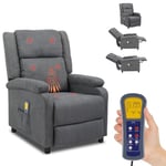 LEADZM Fauteuil de Relaxation, Fauteuil Relax Inclinable avec Dossier Réglable Fauteuil TV Électrique pour Chambre