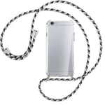 Collier pour Apple iPhone 6, 6S noir/gris/blanc (A) Etui Coque avec cordon