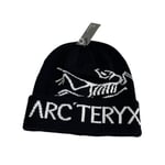 Arcteryx herr dam vinter stickad mössa skalle mössa stretchig unisex huvudbonad (FMY) Black