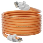 Cable Ethernet 15m, Cat 7 Cable RJ45 Blindé Câble Réseau 15 Mètres, Cable LAN Gigabit Haute Vitesse 10Gbit/s 600MHz Câble Internet Extérieur Interieur Cable Wifi S/FTP pour Routeur Modem