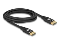 Delock - Displayport-Kabel - Displayport (Hane) Till Displayport (Hane) - Displayport 1.4 - 3 M - Guldpläterade Kontakter, 8K60 Hz (7680 X 4320) Stöd, Upp Till 32,4 Gbps Datahastighet - Svart