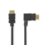 Nedis High Speed ​​HDMI ™ kabel med Ethernet | Lige Hooked HDMI ™ stik | HDMI™ Stik | 4K@30Hz | 10.2 Gbps | 1.50 m | Runde | PVC | Sort | Konvolut