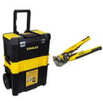 STANLEY Essential Rolling Workshop Toolbox, 3 Tier Stackable Units, STST1-80151 & FATMAX Automatic Wire Stripper, Strips 10-22 AWG wire with Spring loaded handles