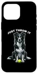 Coque pour iPhone 16 Pro Max Just Throw It Working Border Collie Herding Ball pour chien