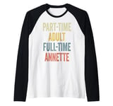 ANNETTE Personalized Retro Girls Part-Time ANNETTE Name Raglan Baseball Tee