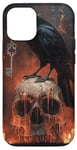 iPhone 12/12 Pro Raven Silver Key Skull Horror art Aesthetic Case