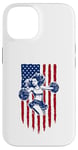 Coque pour iPhone 14 Drapeau américain de pom-pom girl pour pom-pom girl drapeau américain