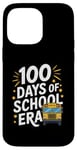 Coque pour iPhone 14 Pro Max 100 Days of School Era Graphique bus scolaire vintage