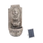 hillvert Solar Garden Fountain - Lion Head Cascade 3 Tiers LED-belysning