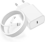 Chargeur Iphone Rapide,Certifie Apple Mfi 20W Chargeur Rapide Avec 2M Cable Usb C Pour Iphone 13/13 Mini/13 Pro/13 Pro Max/12/12 Mini/12 Pro/12 Pro Max/11/11 Pro/11 Pro Max