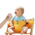 Lychee Baby Dining Chair Safety Seats with Straps, Toddler High Chair Harness Belt, Portable Feeding Booster Seat Strap for Travel/Home/Restaurants/Shopping (Yellow)