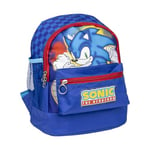 Sac à dos Sonic Trekking Style - Bleu - 23x27x15cm - Fabriqué en Polyester - Sac à dos pour enfant avec plusieurs poches - Ceinture et poignées réglables - Produit Original Fabriqué en Espagne