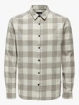 Only & Sons Gudmund Long Sleeve Checked Shirt - Herre - Beige - XXL