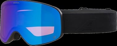 ALPINA LADIS Q Lunettes de ski OTG effet miroir, renforçant le contraste avec protection UV 100% pour adultes, noir mat, taille unique