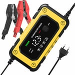 Chargeur de Batterie Intelligent pour Voiture et Moto 12V 6A, Mainteneur de Batterie Automatique pour Voiture Moto Camion