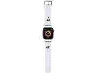 Karl Lagerfeld-Rem Klawmslkcnh Apple Watch 38/40/41 Mm Hvit/Hvit Reim 3D-Gummi Karl&Choupette-Hoder