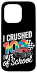 iPhone 15 Pro 100 Days Of School Monster Truck T Rex Dinosaur Boys Kids Case