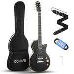 Kit Guitare Électrique Noir, Donner Pack Guitare Electrique LP 39 pouces avec Sac, Sangle, Câble (DLP-124B)